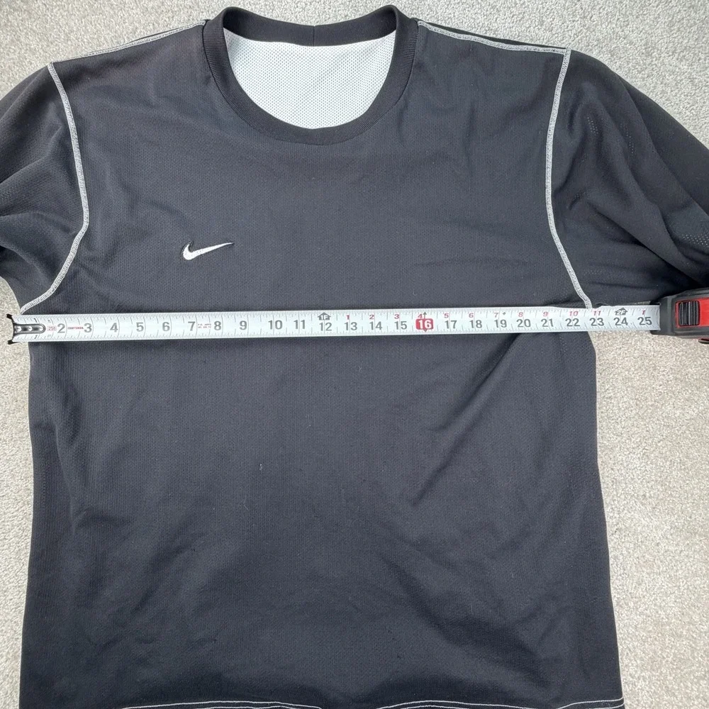 Vintage Y2K Nike Reversible Mesh Basketball Shirt Black white swoosh Size XL 90s
